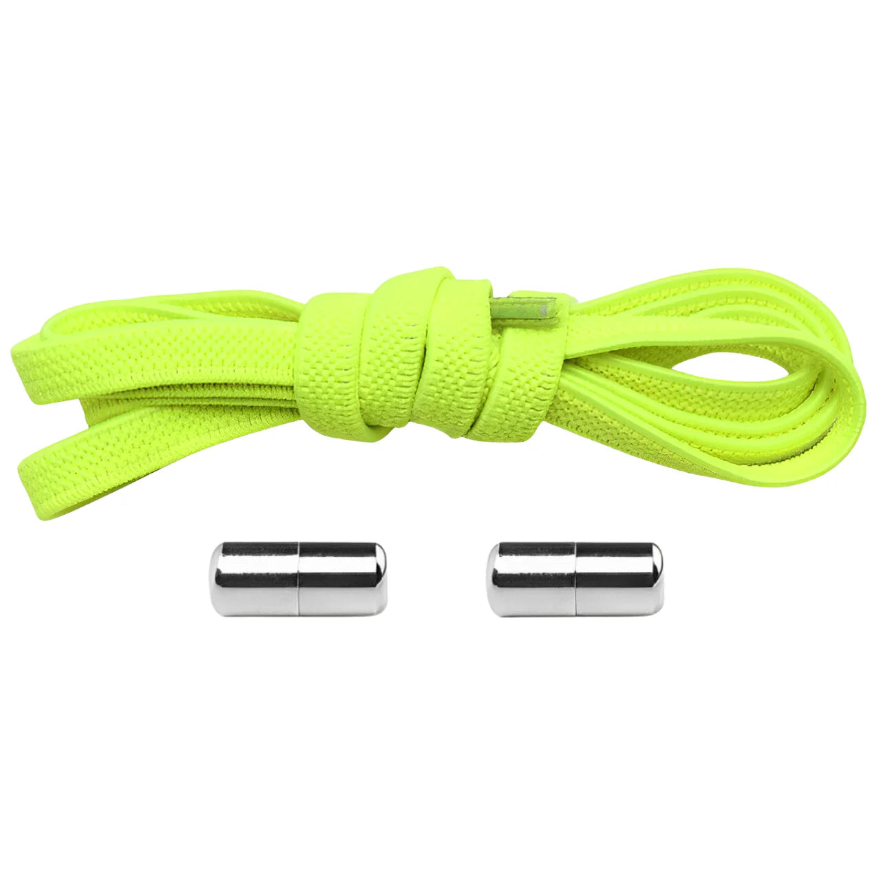 lacet élastique plat vert fluo embout en métal