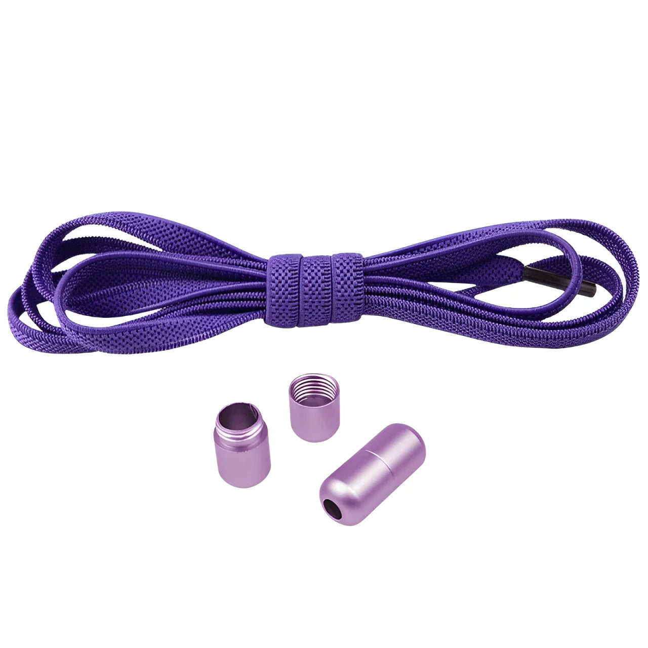 lacet élastique plat violet embout en métal coloré