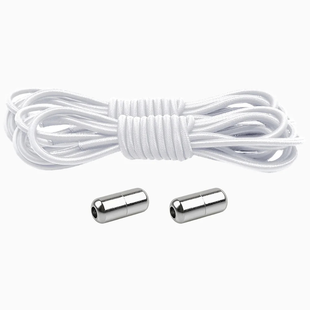 Lacet élastique rond avec embout à visser blanc