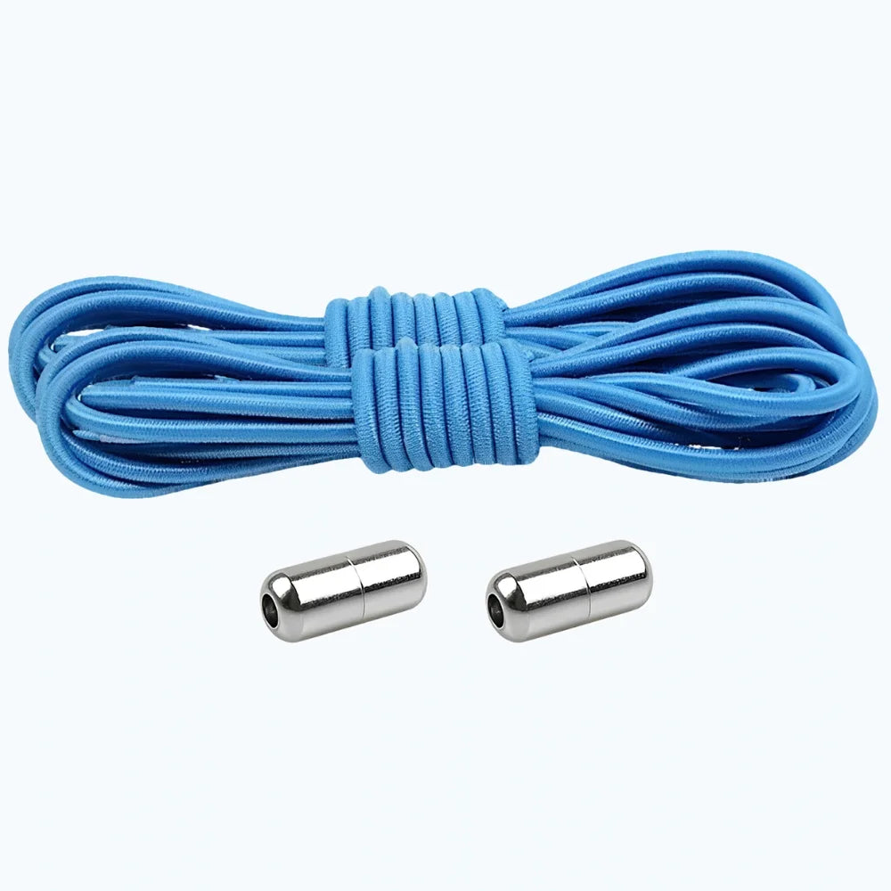 Lacet élastique rond avec embout à visser bleu clair