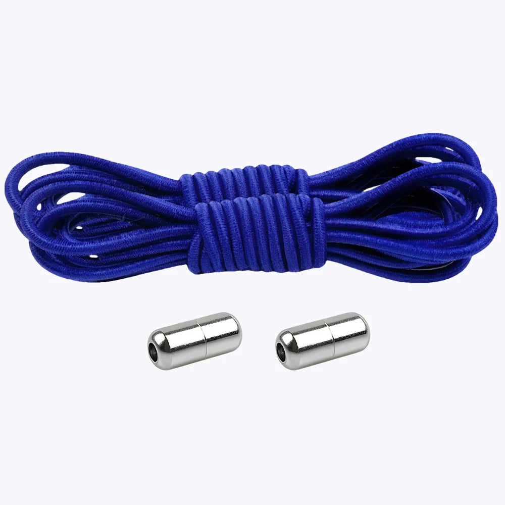 Lacet élastique rond avec embout à visser bleu