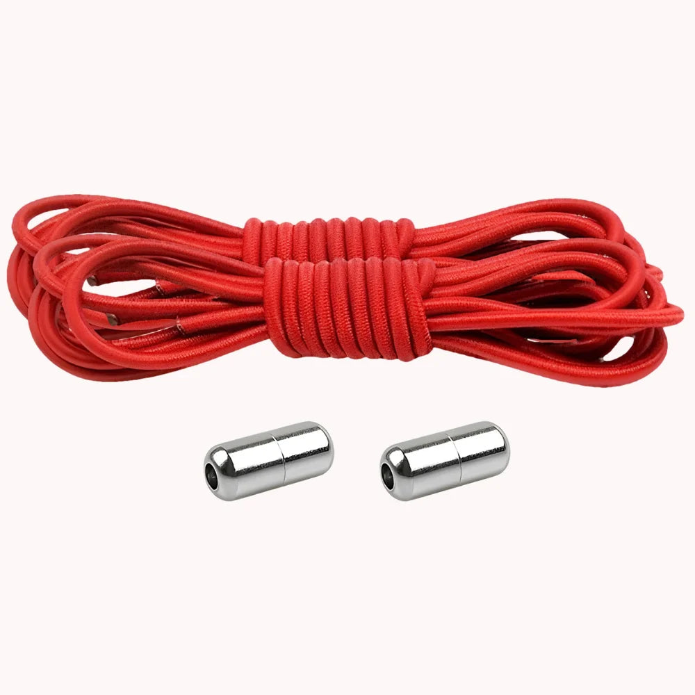 Lacet élastique rond avec embout à visser rouge