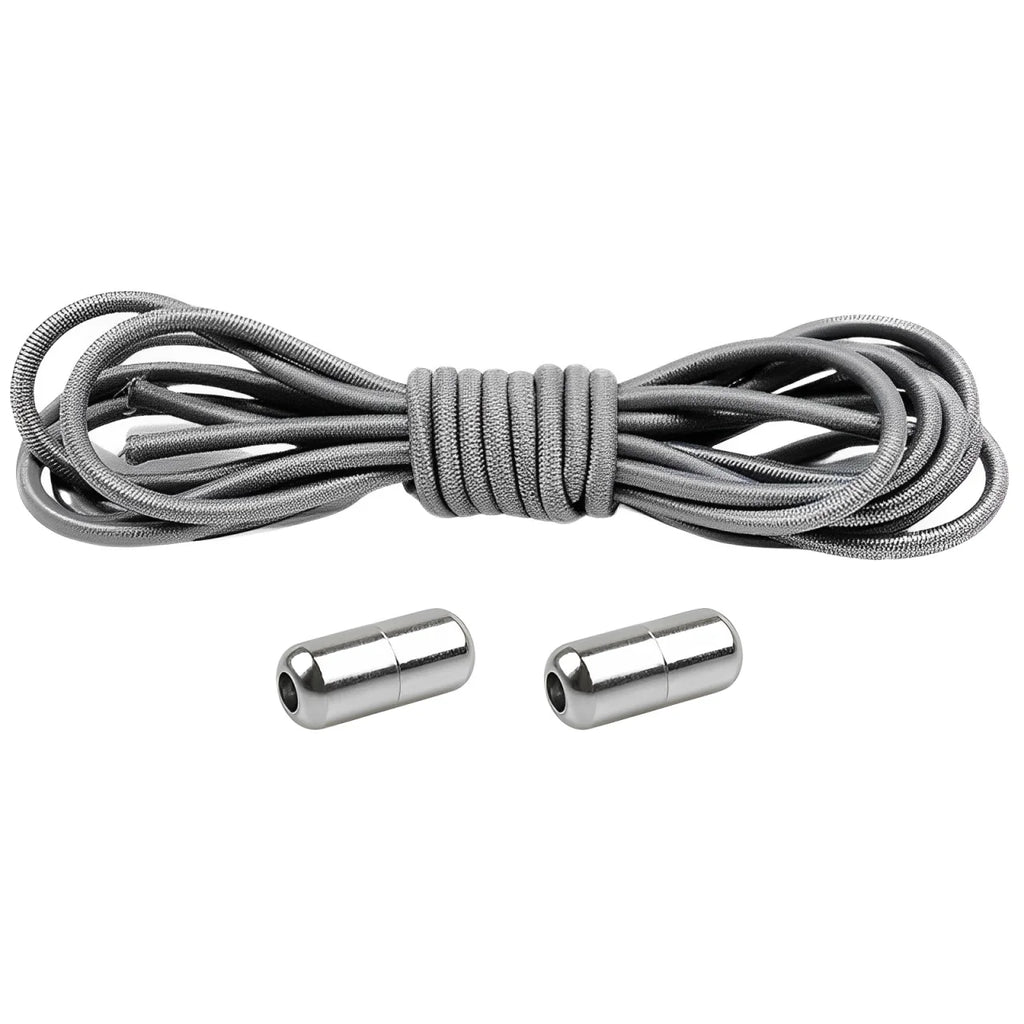 lacet élastique rond gris embout en métal