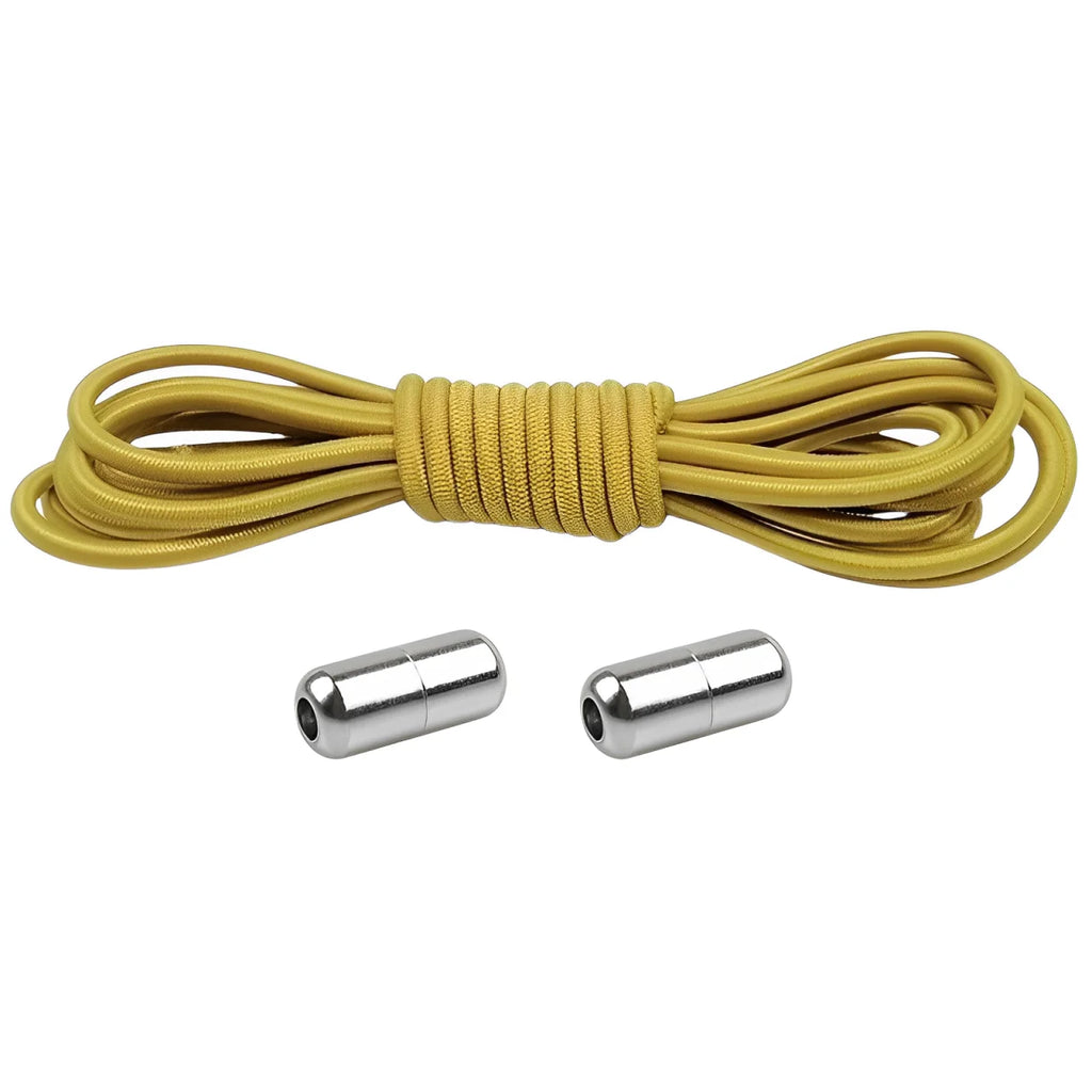 lacet élastique rond jaune embout en métal