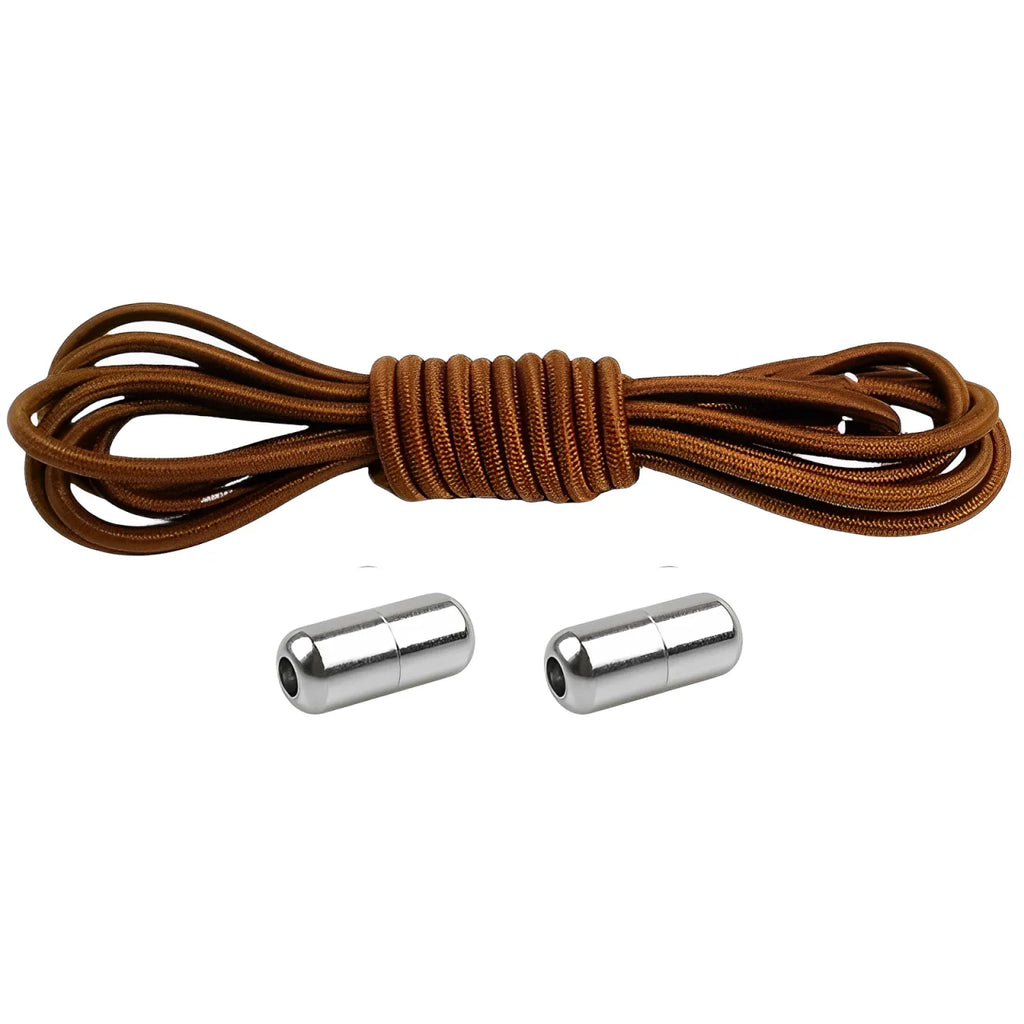 lacet élastique rond marron embout en metal