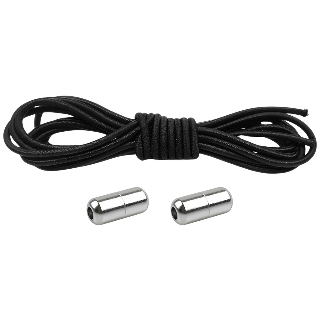 lacet élastique rond noir embout en métal