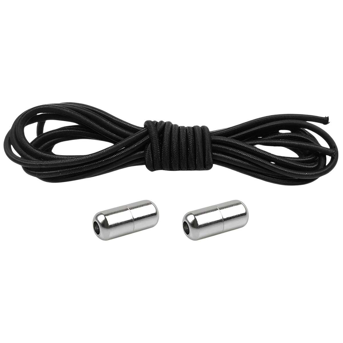 lacet élastique rond noir embout en métal