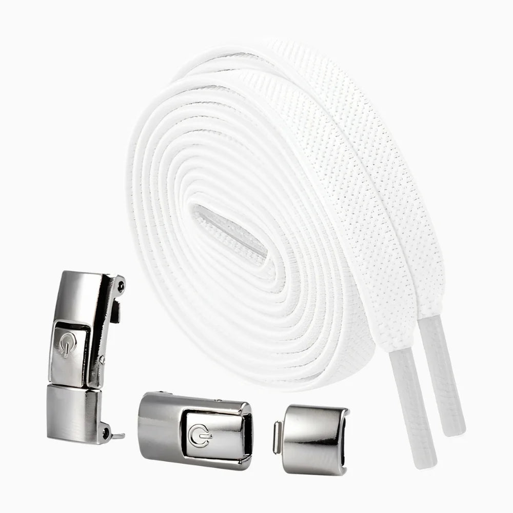 Lacet élastique sans nœud à clipser blanc