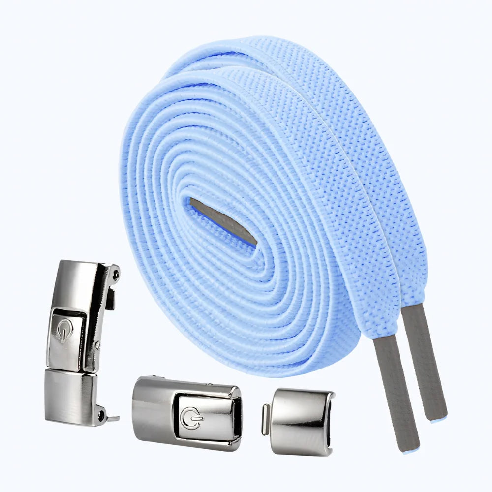 Lacet élastique sans nœud à clipser bleu clair