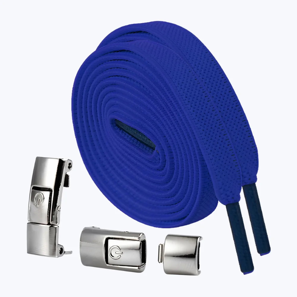 Lacet élastique sans nœud à clipser bleu