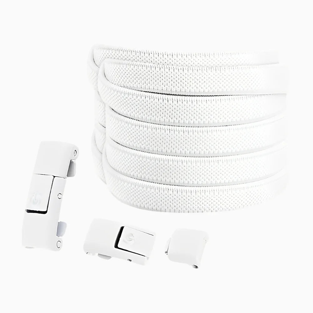 Lacet élastique sans nœud à clipser coloré blanc