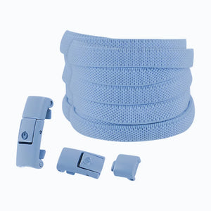 Lacet élastique sans nœud à clipser coloré bleu clair