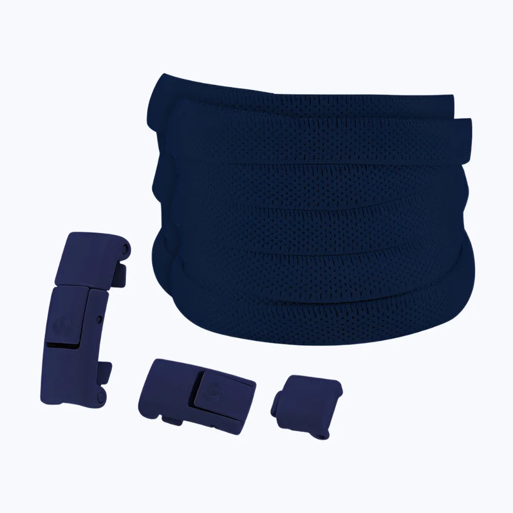 Lacet élastique sans nœud à clipser coloré bleu marine