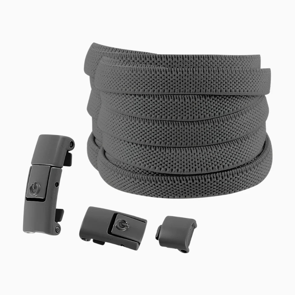 Lacet élastique sans nœud à clipser coloré gris foncé
