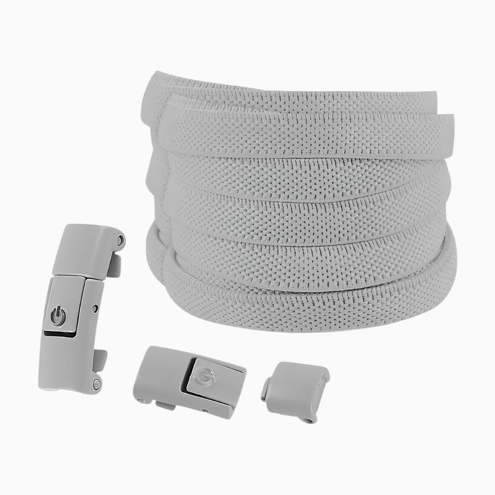 Lacet élastique sans nœud à clipser coloré gris