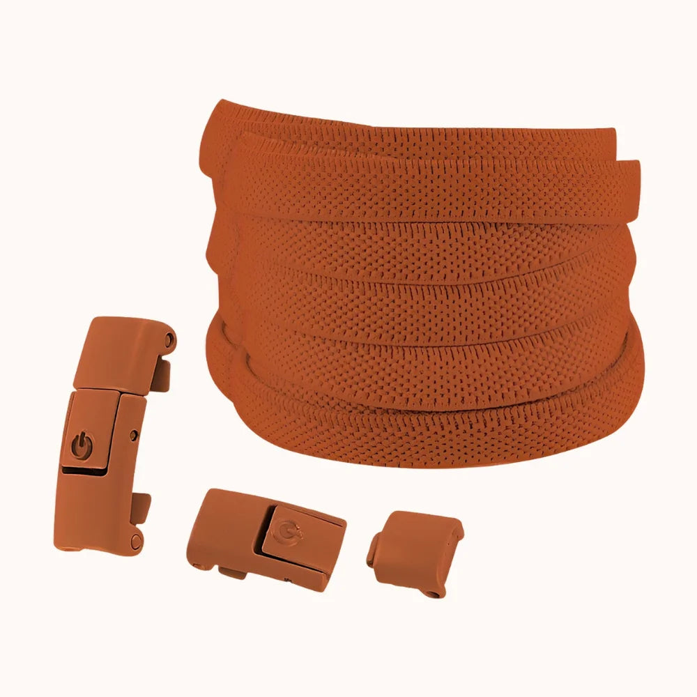 Lacet élastique sans nœud à clipser coloré marron