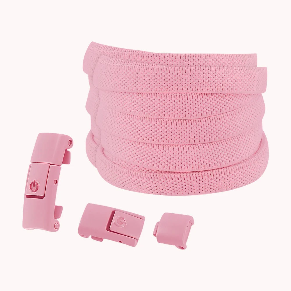 Lacet élastique sans nœud à clipser coloré rose