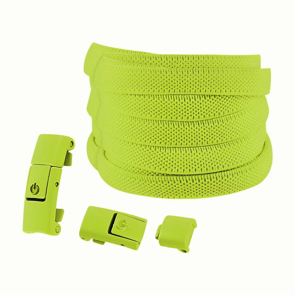 Lacet élastique sans nœud à clipser coloré vert fluo