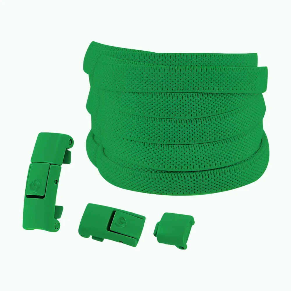 Lacet élastique sans nœud à clipser coloré vert
