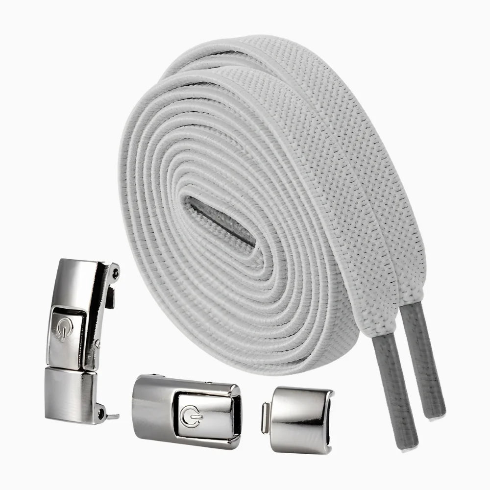Lacet élastique sans nœud à clipser gris
