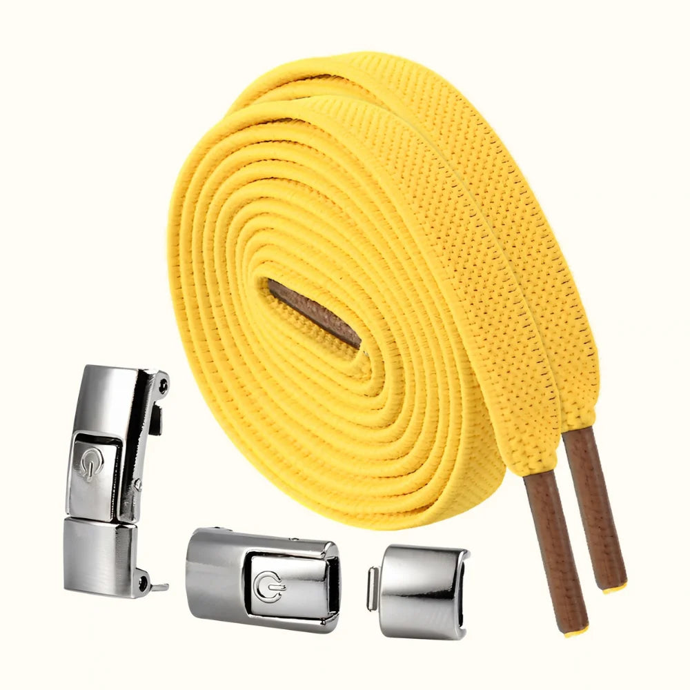 Lacet élastique sans nœud à clipser jaune