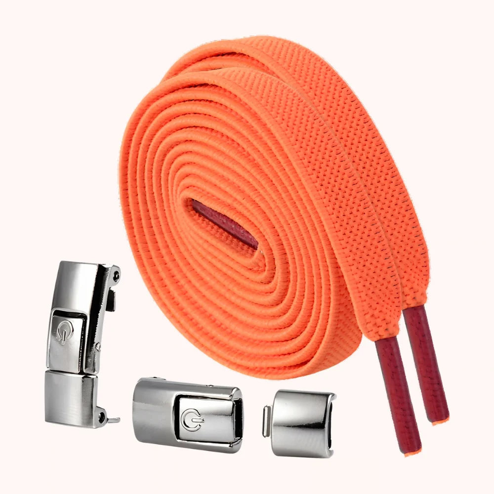 Lacet élastique sans nœud à clipser orange