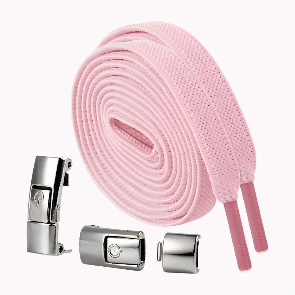 Lacet élastique sans nœud à clipser rose