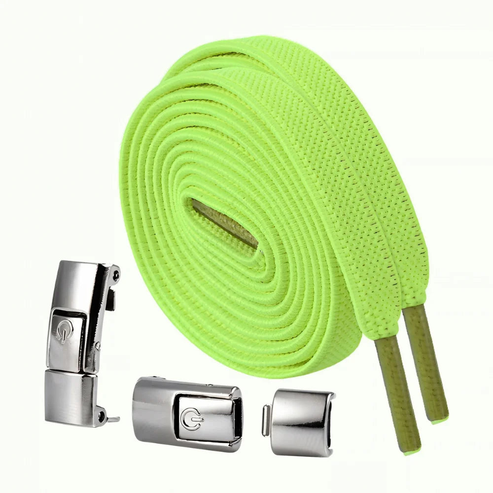 Lacet élastique sans nœud à clipser vert fluo