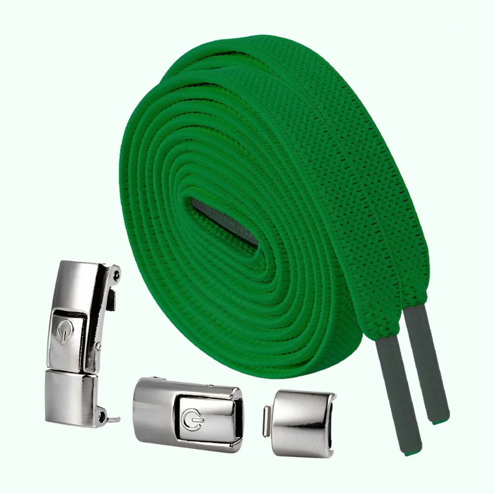 Lacet élastique sans nœud à clipser vert