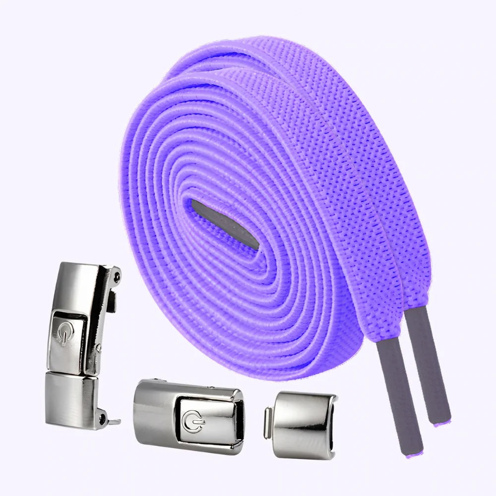 Lacet élastique sans nœud à clipser violet